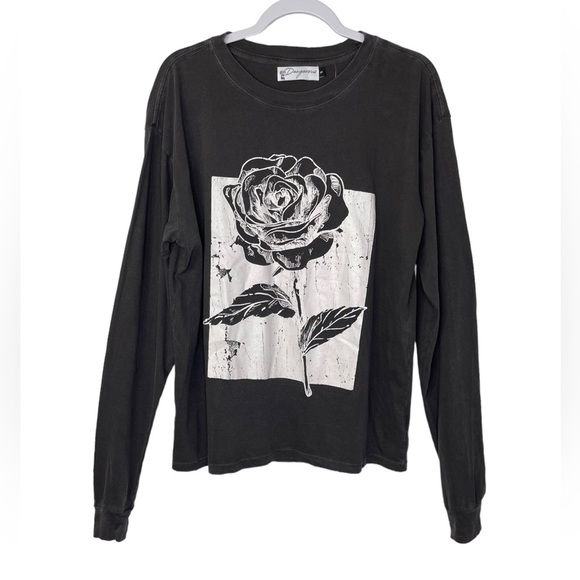 Girl Dangerous Tops - Girl Dangerous X Free People Rose Stem Long Sleeve Tee T-Shirt Vintage Black NWT